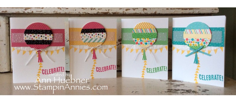 Washi Tape Balloon Cards - 2016