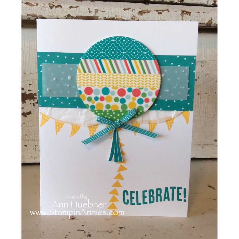 Washi Tape Balloon Card - Bermuda Bay