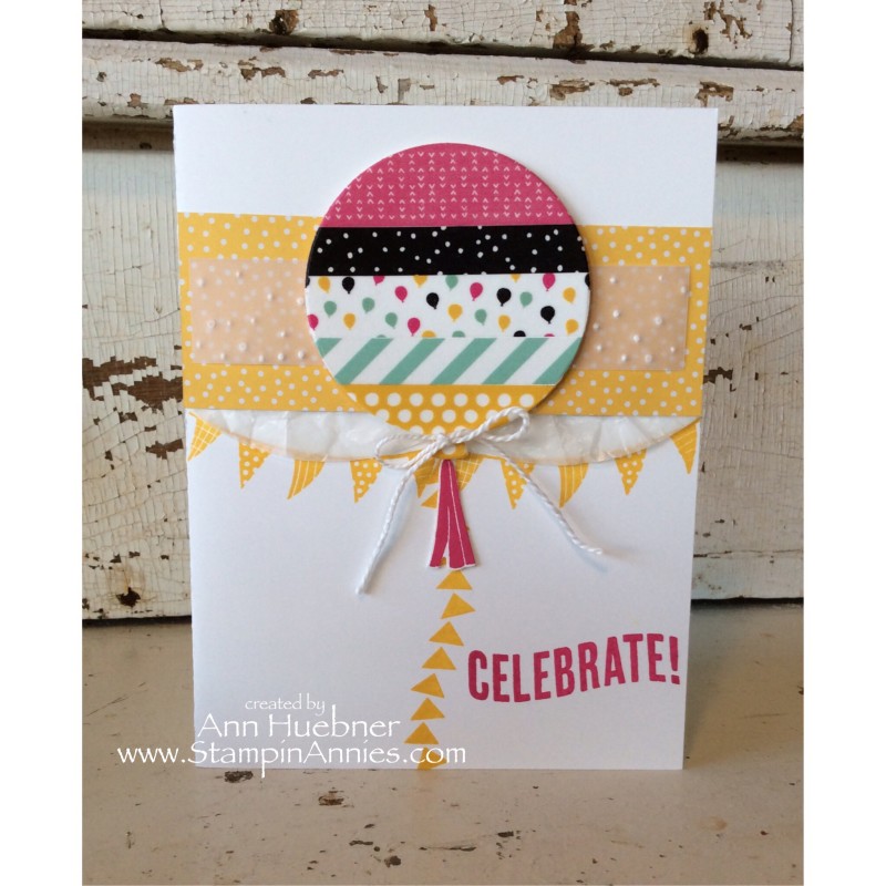 Washi Tape Balloon Card - Crushed Curry