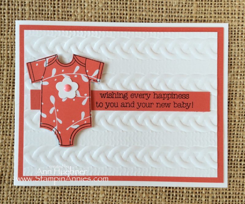 Cable Knit Card for baby girl