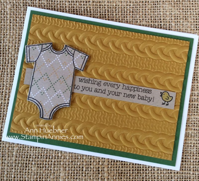 Argyle Onesie - baby boy card