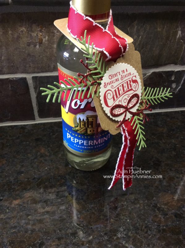 Christmas Bottle Tag - Peppermint